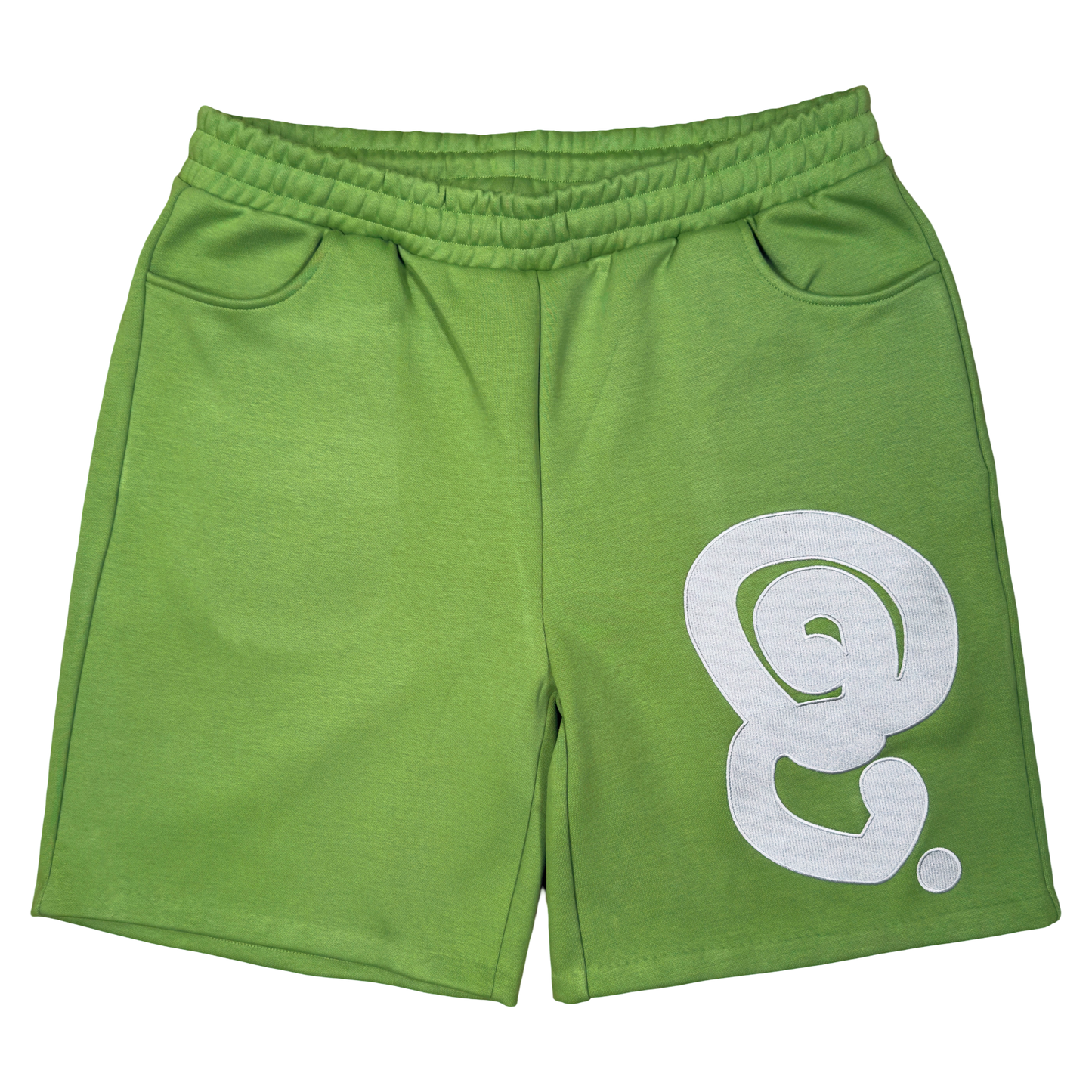 SILVER LOGO SWEAT SHORTS (OLIVE)