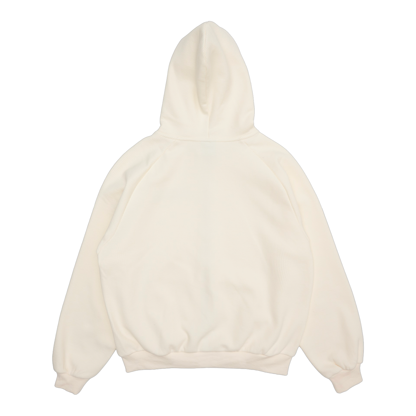 BOLD FONT WAFFLE ZIP HOODIE (PEARL)