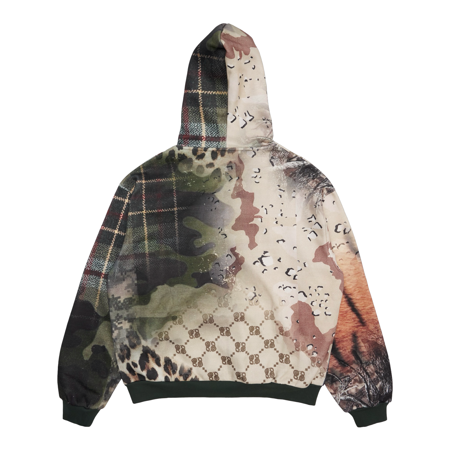 MIX PATTERN ZIP HOODIE