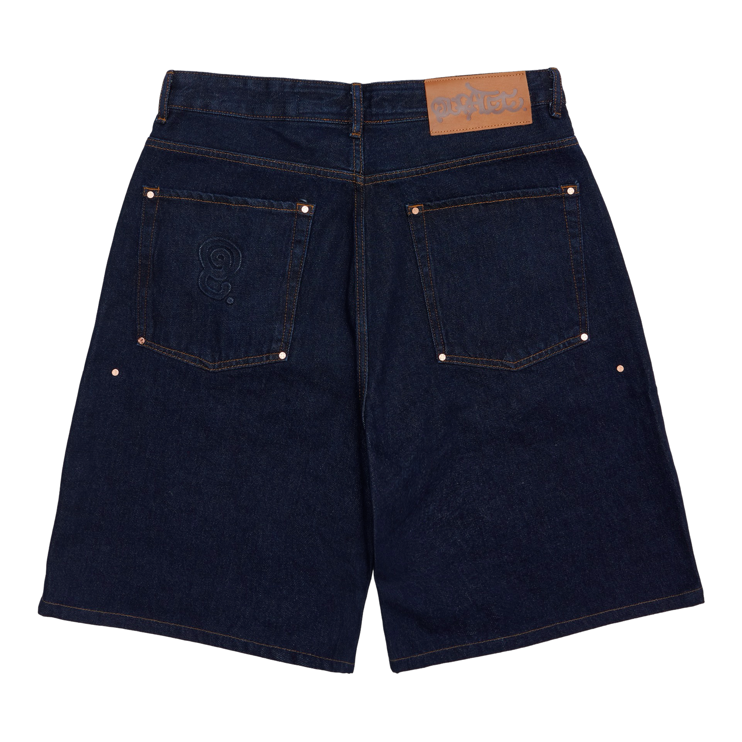 RIVITED DENIM SHORTS (RAW INDIGO)