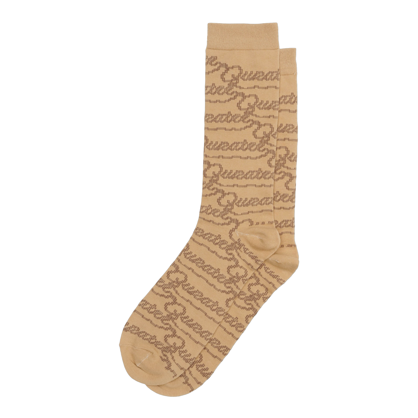 ROYAL JACQUARD MONOGRAM SOCKS (BEIGE/BROWN)