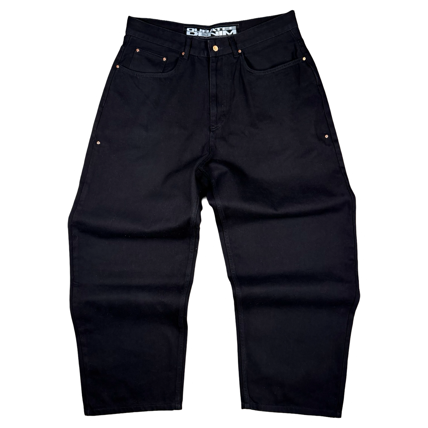 RIVETED DENIM JEANS (BLACK)