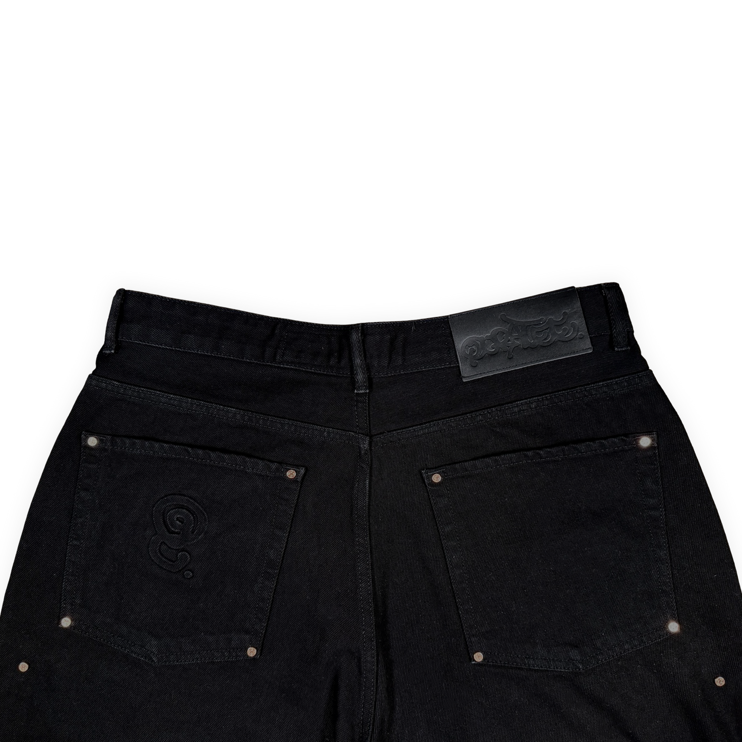 RIVETED DENIM JEANS (BLACK)
