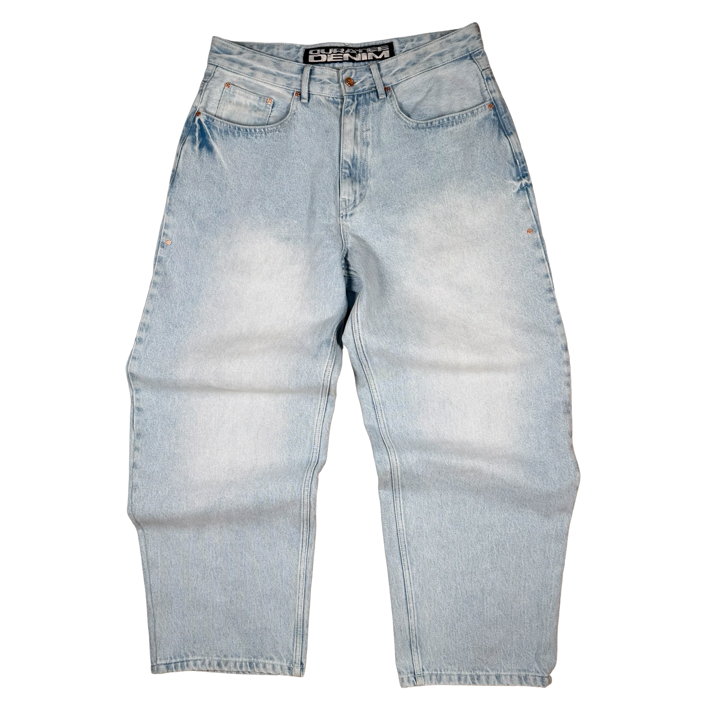 RIVETED DENIM JEANS (LIGHT BLUE)