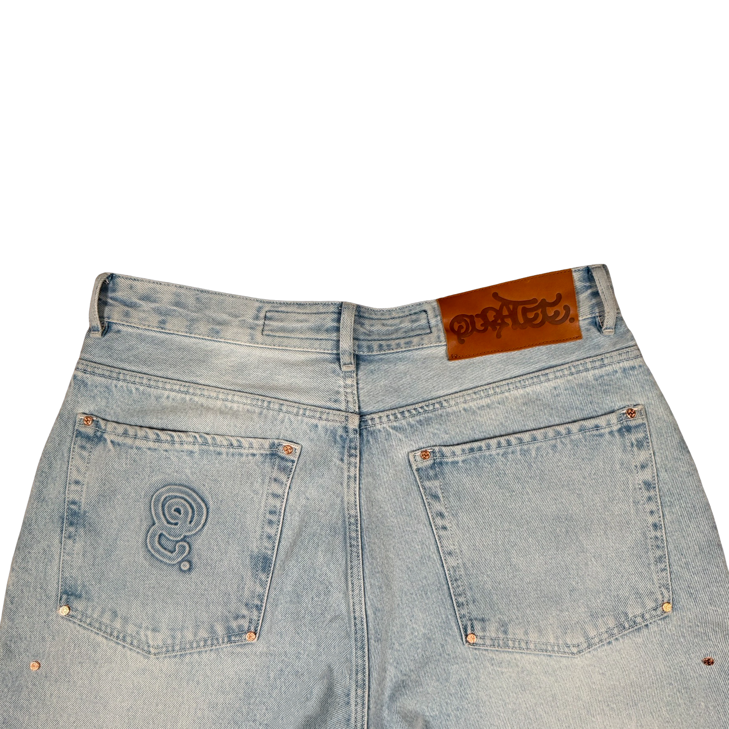 RIVETED DENIM JEANS (LIGHT BLUE)