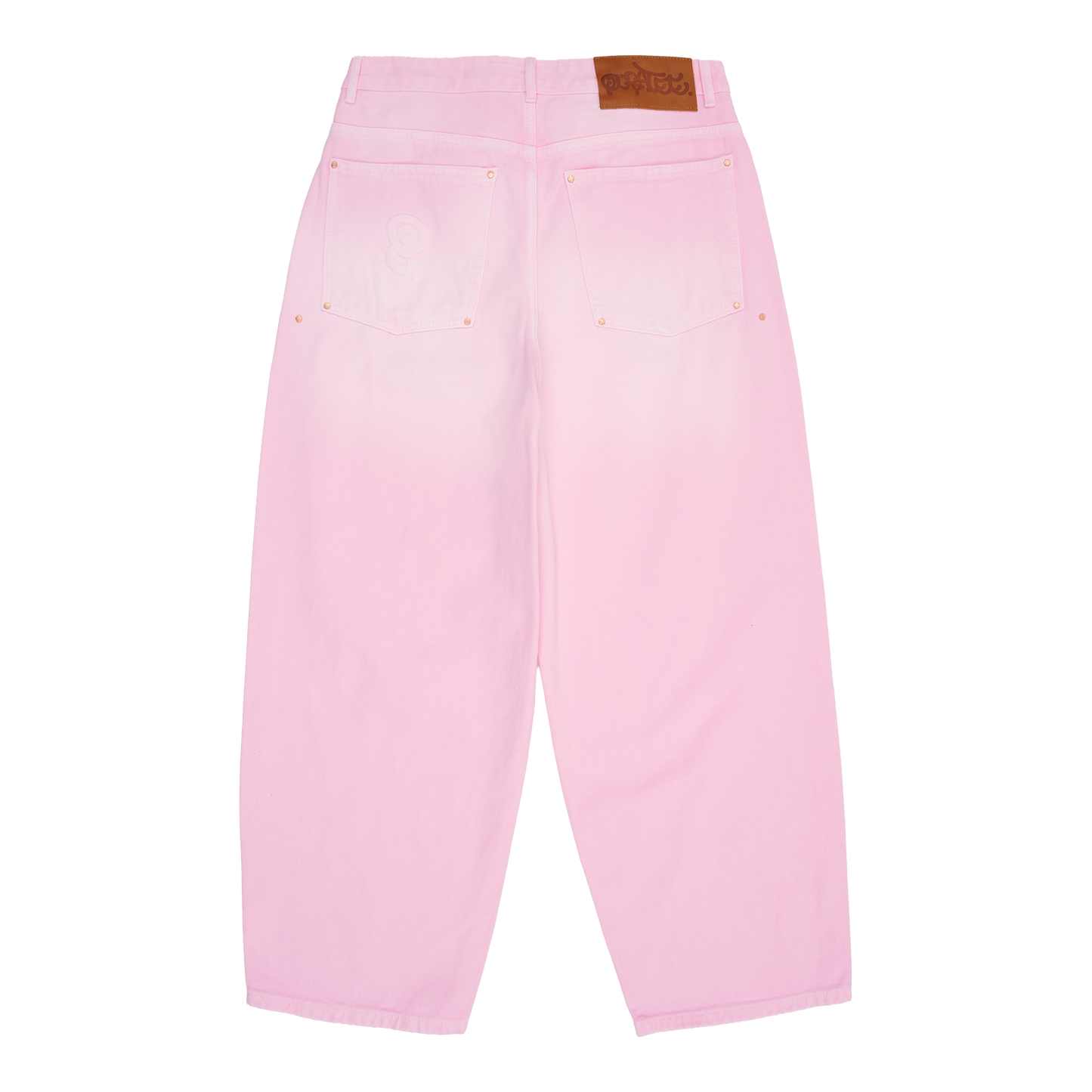RIVITED DENIM JEANS (STONE WASHED PINK)