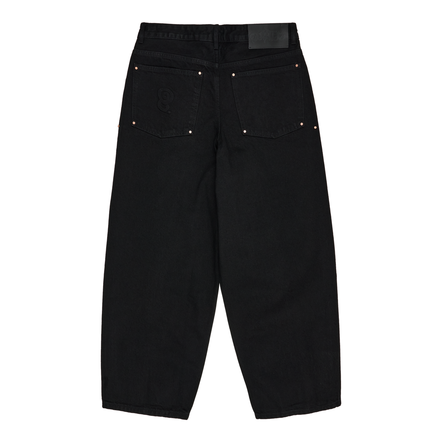 RIVETED DENIM JEANS (BLACK)