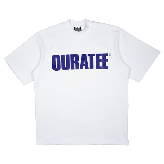 NAVY BOLD TYPE TEE (WHITE)