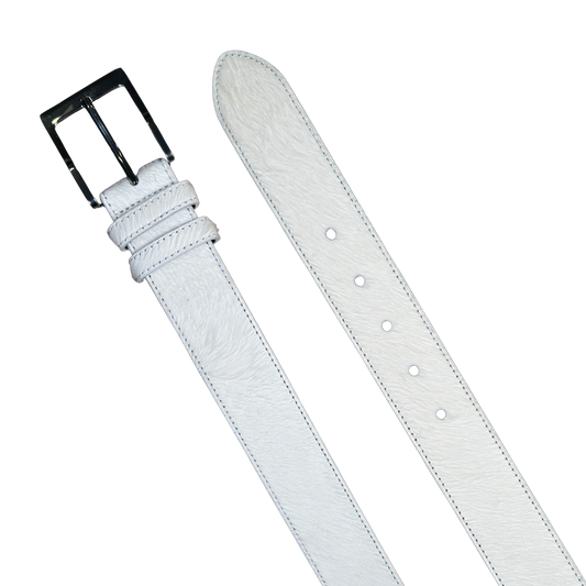 WHITE PONY HAIR BELT