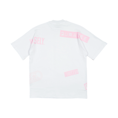 PINK TEST PRINT TEE (WHITE)