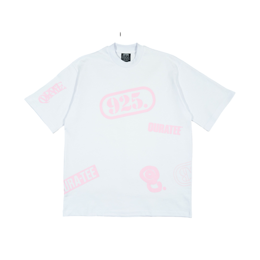 PINK TEST PRINT TEE (WHITE)