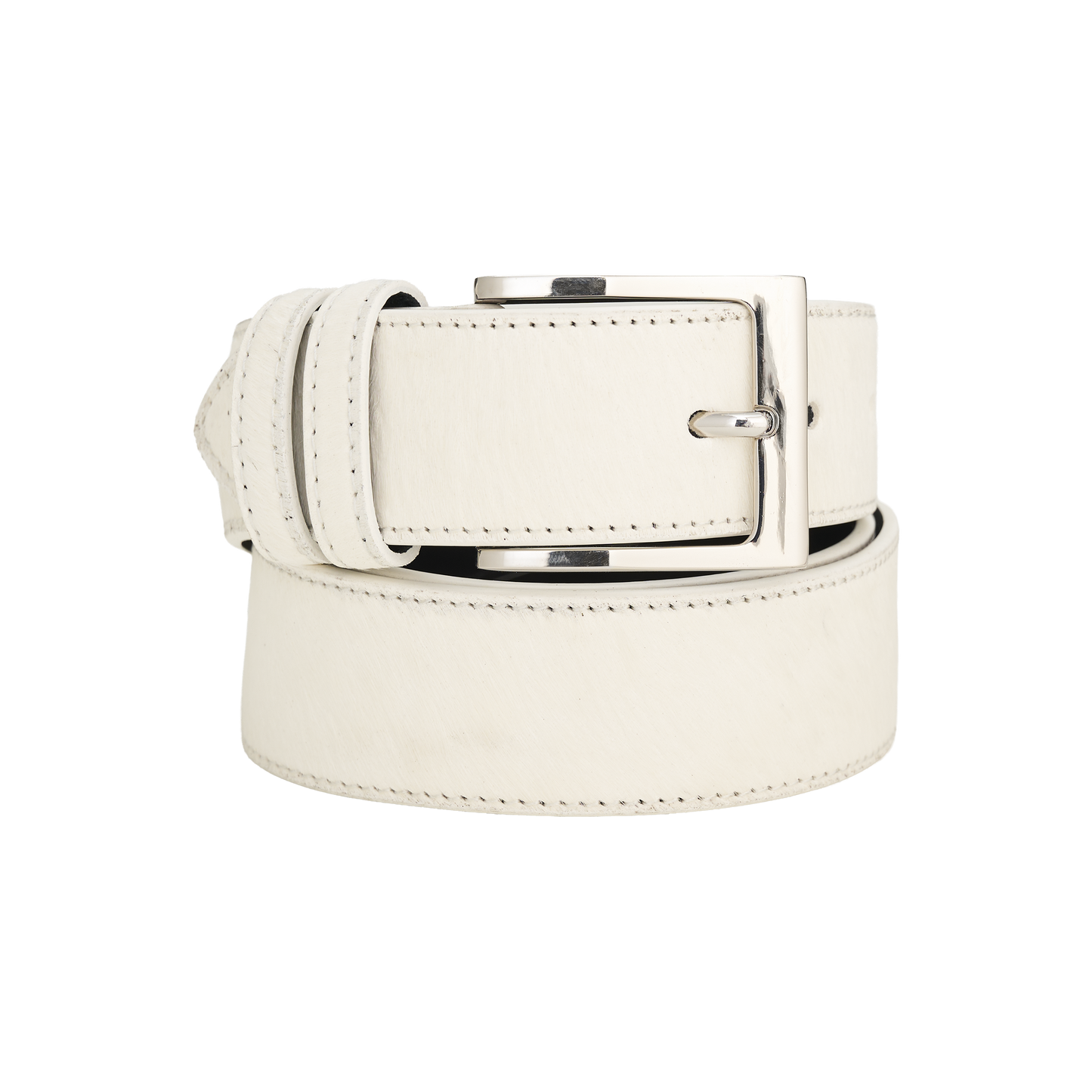 WHITE PONY HAIR BELT