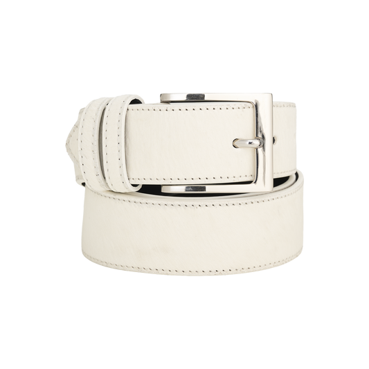 WHITE PONY HAIR BELT