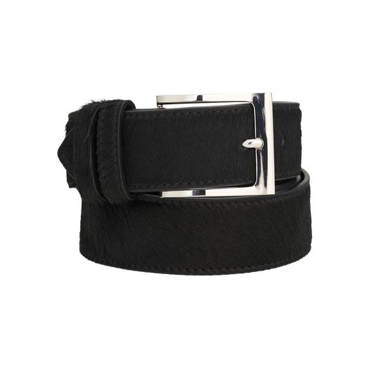 BLACK PONY HAIR BELT