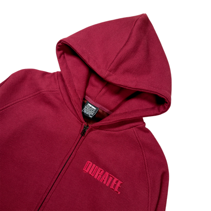 WAFFLE RAGLAN HOODIE (BURGUNDY)