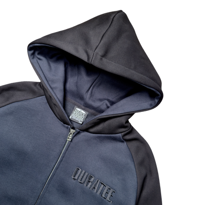 TWO TONE RAGLAN ZIP HOODIE (BLACK/GRAPHITE)