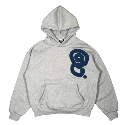 DEEP NAVY LOGO HOODIE (GREY)