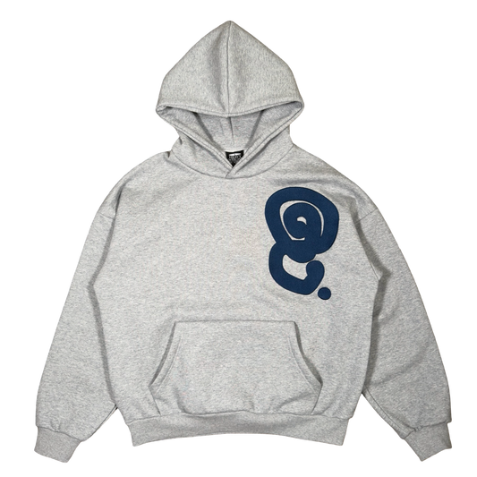 DEEP NAVY LOGO HOODIE (GREY)