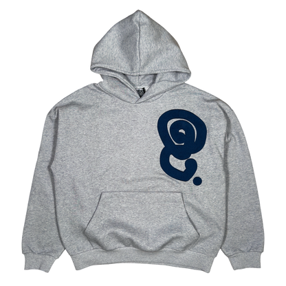 DEEP NAVY LOGO HOODIE (GREY)