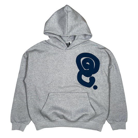 DEEP NAVY LOGO HOODIE (GREY)