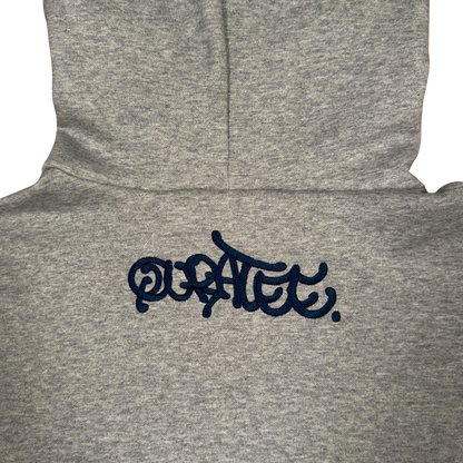 DEEP NAVY LOGO HOODIE (GREY)