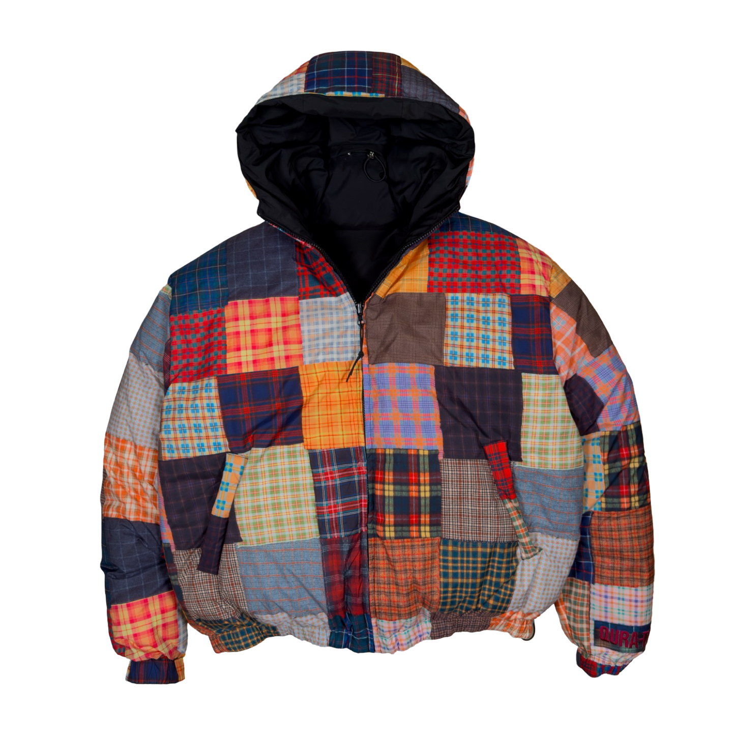REVERSIBLE DOWN JACKET (MIXED TARTAN/BLACK)