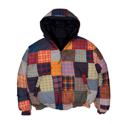 REVERSIBLE DOWN JACKET (MIXED TARTAN/BLACK)