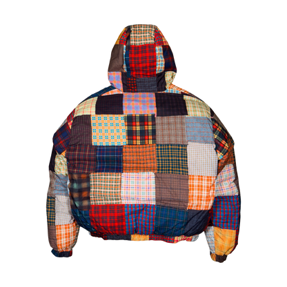 REVERSIBLE DOWN JACKET (MIXED TARTAN/BLACK)