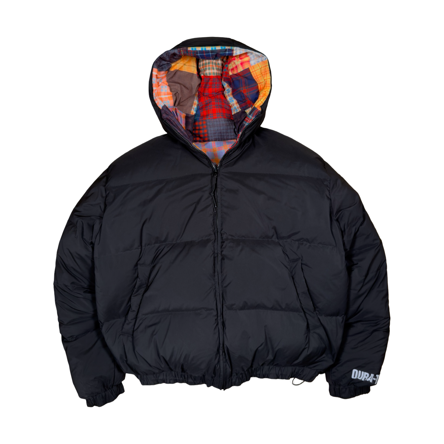 REVERSIBLE DOWN JACKET (MIXED TARTAN/BLACK)