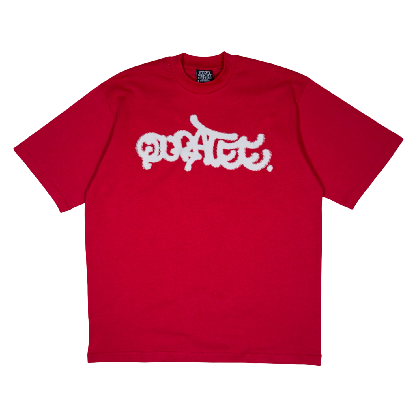 GREY HALFTONE GRAFF TYPE TEE (CRIMSON)