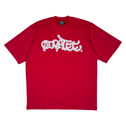 GREY HALFTONE GRAFF TYPE TEE (CRIMSON)