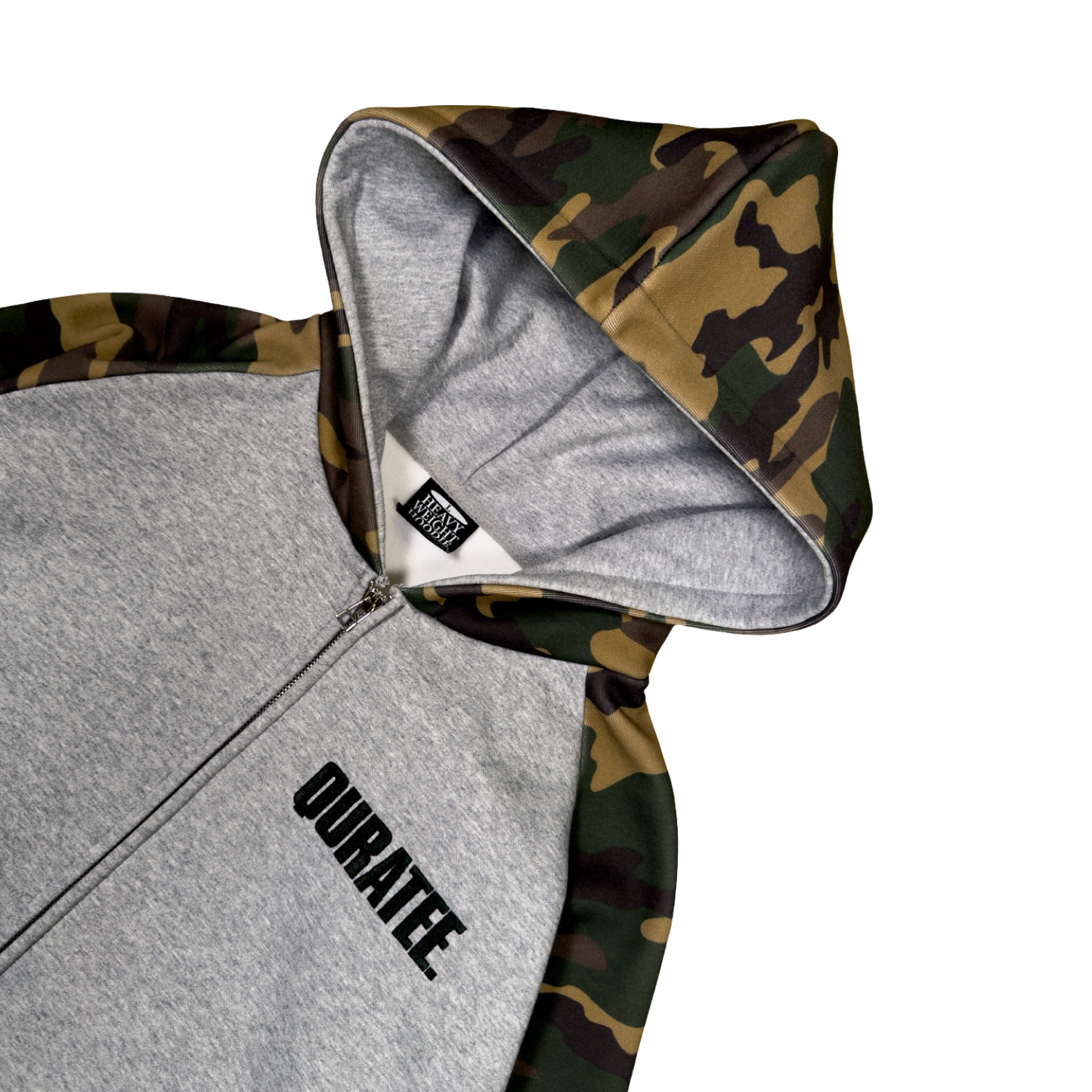 TWO TONE RAGLAN ZIP HOODIE (CAMO/GREY)