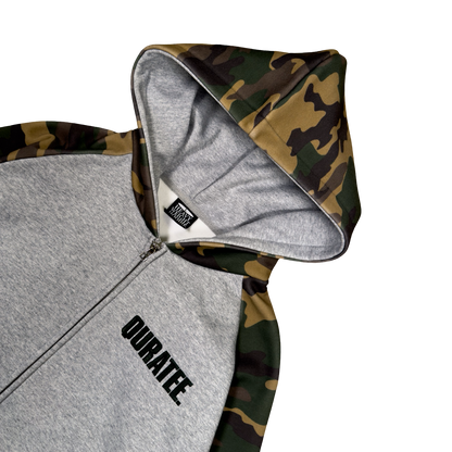 TWO TONE RAGLAN ZIP HOODIE (CAMO/GREY)