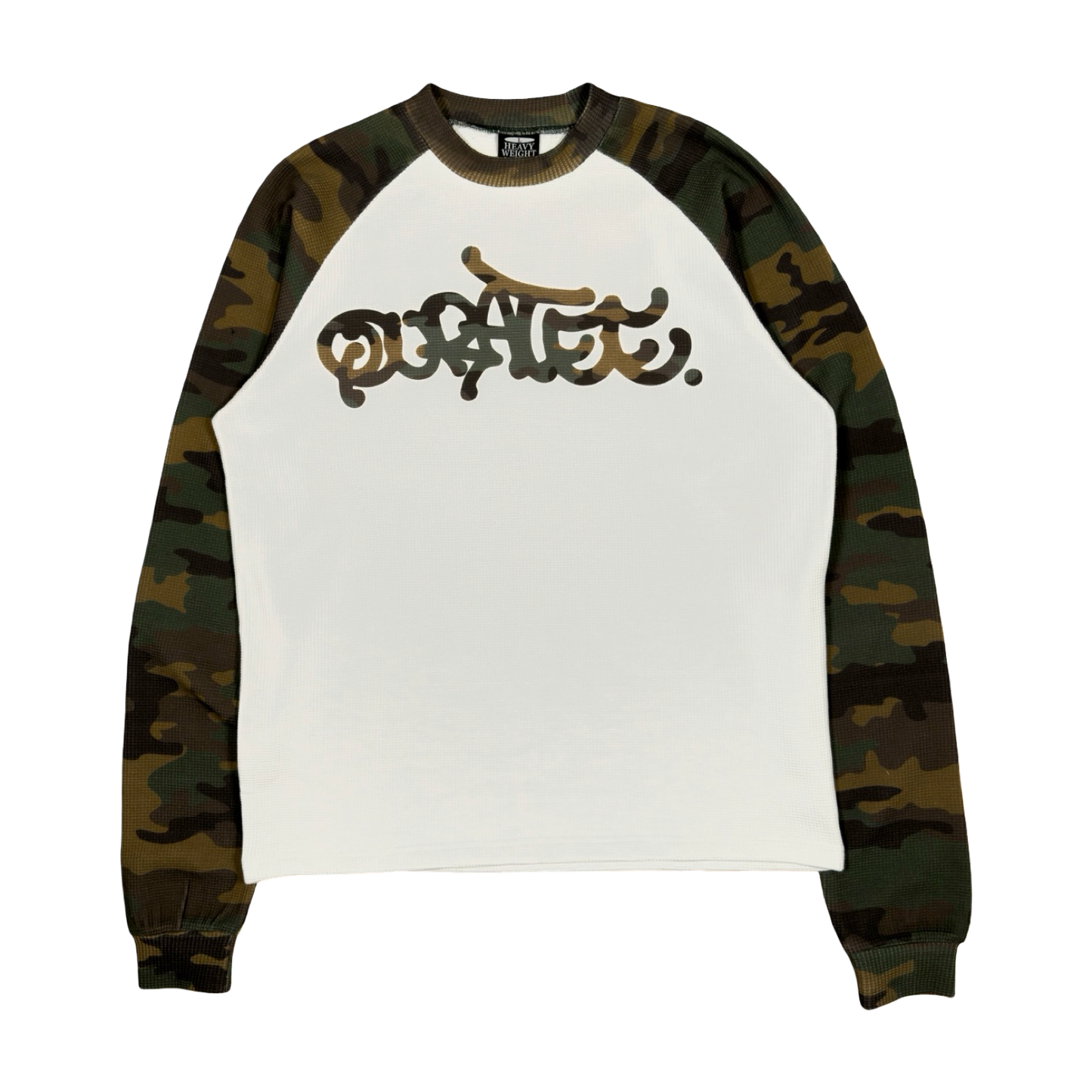 WAFFLE GRAFF TYPE TWO TONE RAGLAN LONG SLEEVE (CAMO/WHITE)