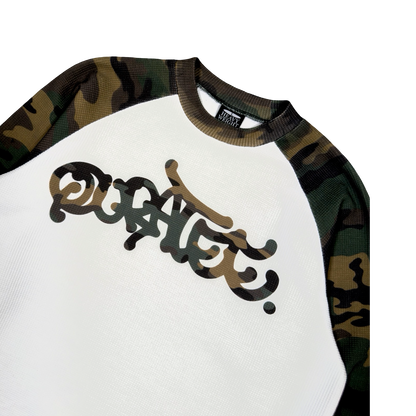 WAFFLE GRAFF TYPE TWO TONE RAGLAN LONG SLEEVE (CAMO/WHITE)
