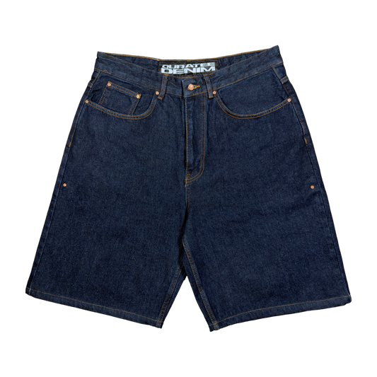 RIVITED DENIM SHORTS (RAW INDIGO)