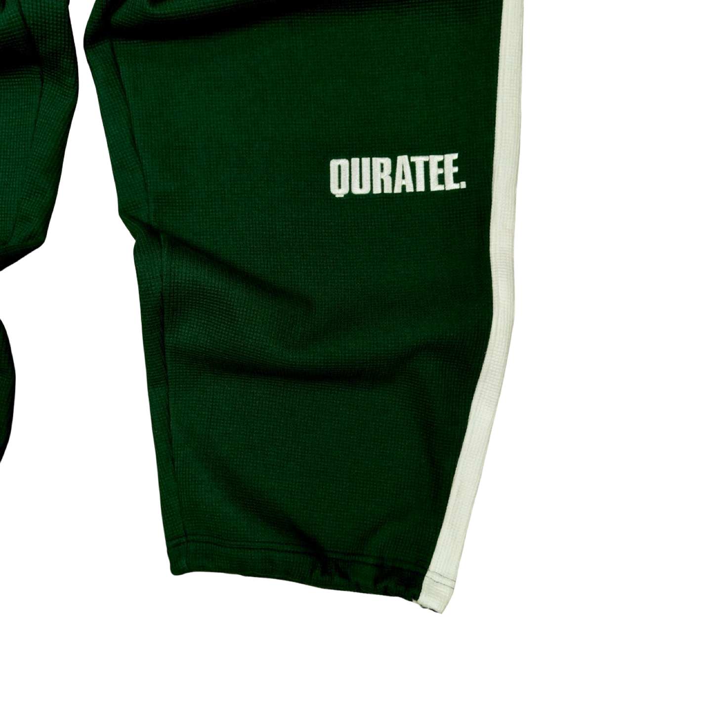WAFFLE BOLD FONT TWO TONE JOGGERS (GREEN/CREAM)