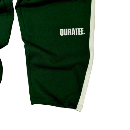 WAFFLE BOLD FONT TWO TONE JOGGERS (GREEN/CREAM)