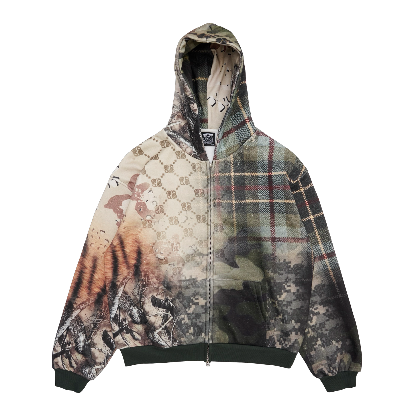 MIX PATTERN ZIP HOODIE