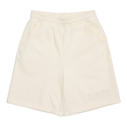 BOLD FONT WAFFLE SHORTS (PEARL)