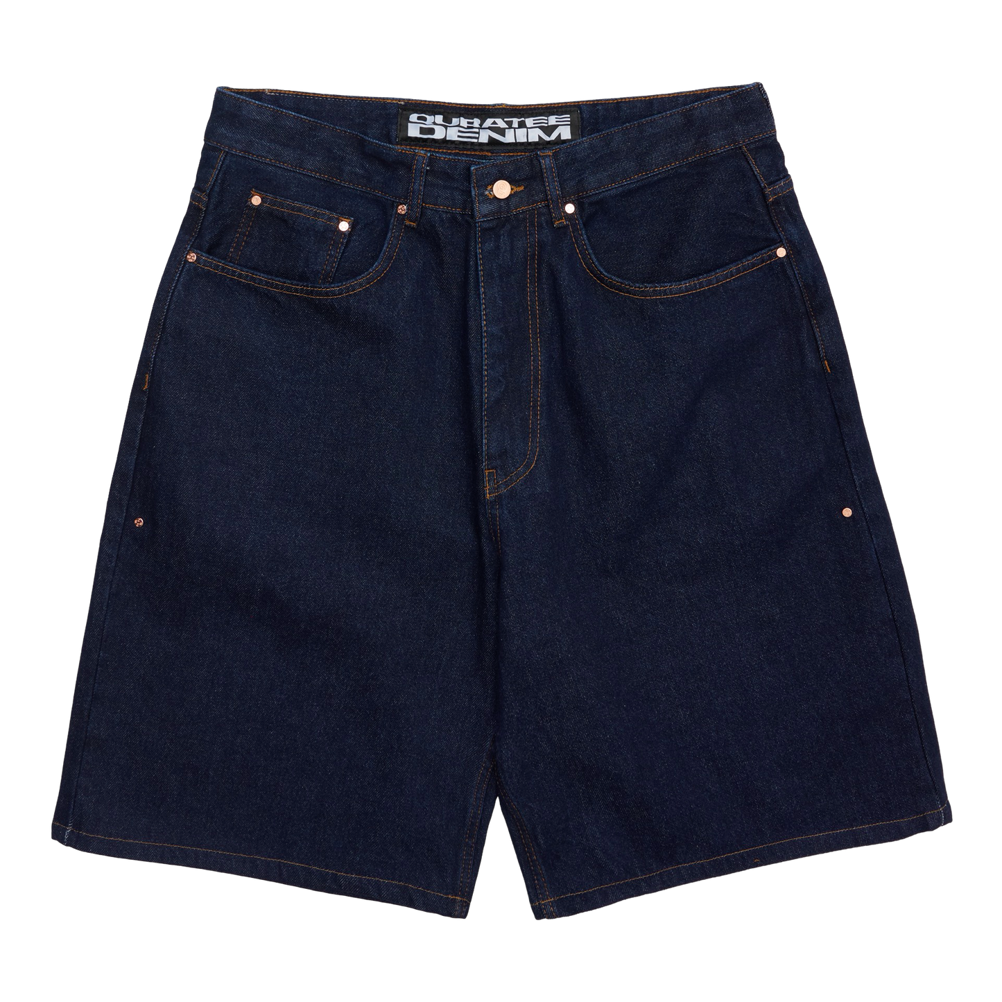 RIVITED DENIM SHORTS (RAW INDIGO)