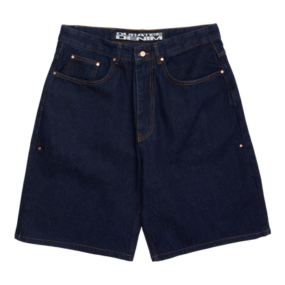 RIVITED DENIM SHORTS (RAW INDIGO)