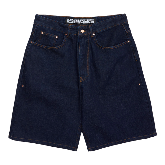 RIVITED DENIM SHORTS (RAW INDIGO)