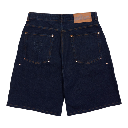 RIVITED DENIM SHORTS (RAW INDIGO)
