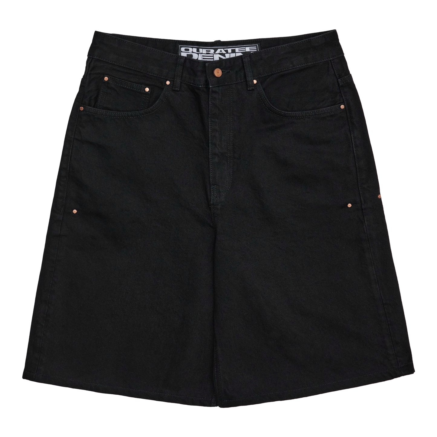 RIVITED DENIM SHORTS (BLACK)