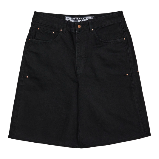 RIVITED DENIM SHORTS (BLACK)