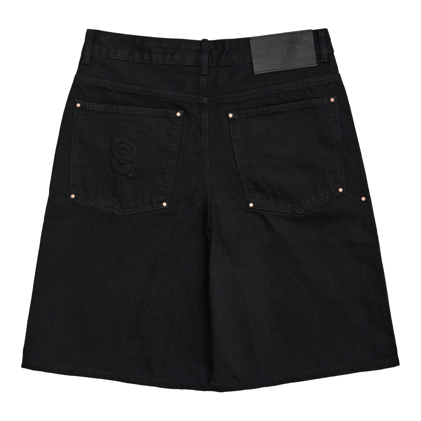 RIVITED DENIM SHORTS (BLACK)