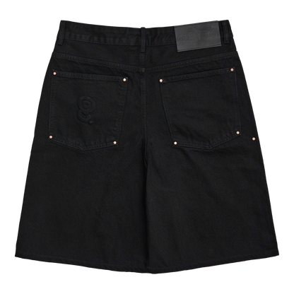 RIVITED DENIM SHORTS (BLACK)