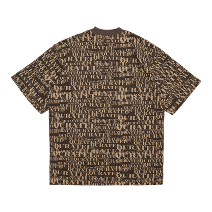 SERIF AOP MONOGRAM TEE (BROWN/TAN)