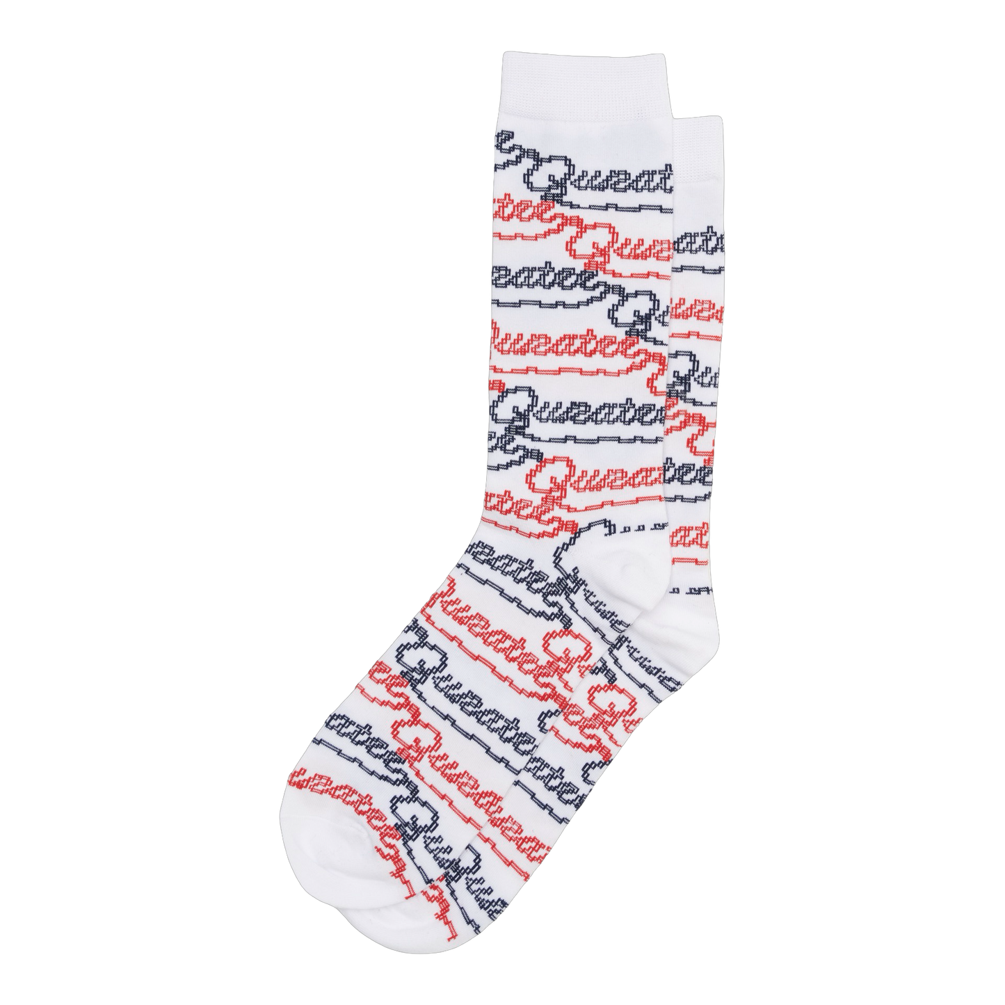 ROYAL JACQUARD MONOGRAM SOCKS (RED/BLUE